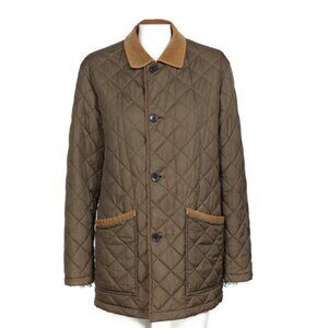 NEW YORKER Reverisble Quilted Brown Orange Corduroy Men's Jacket Coat sz L /046